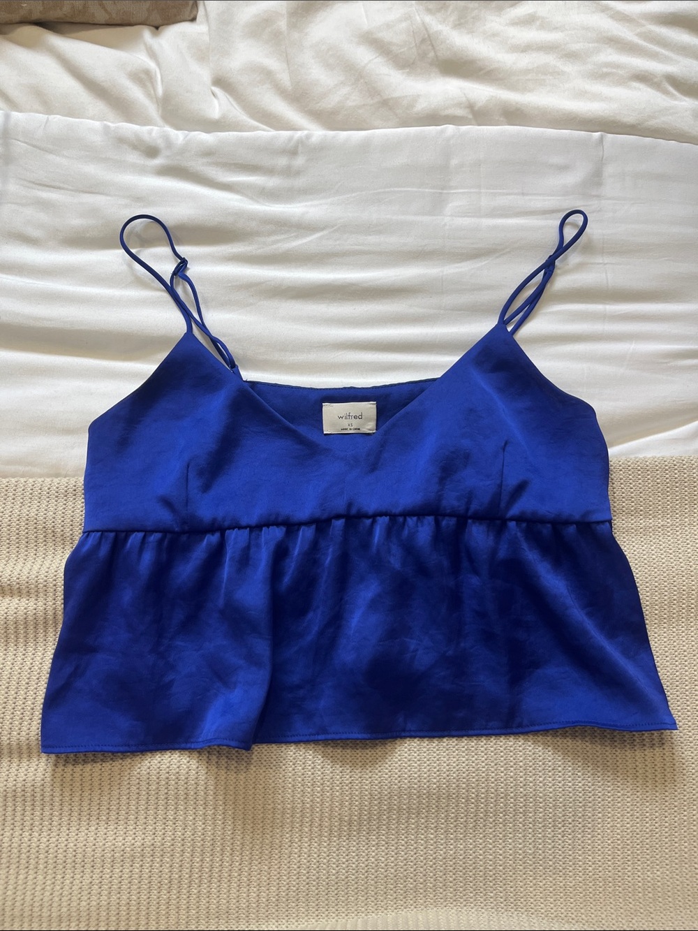Wilfred Cobalt Satin Peplum Cami - Lover Tank